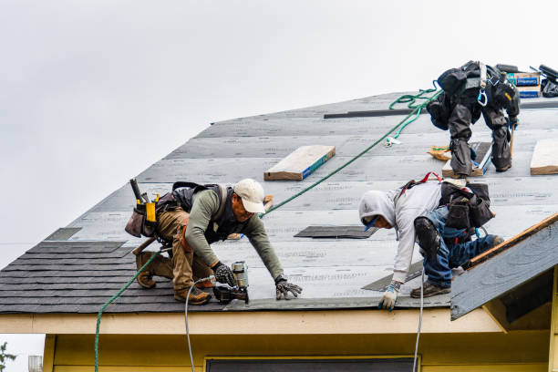 Professional Gutter Installation technician working in Rhinecliff, NY